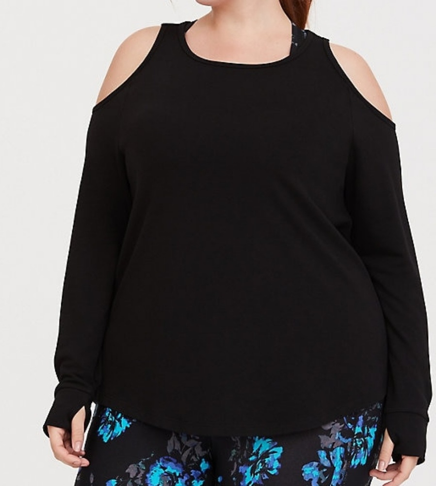 Torrid Cold Shoulder Workout Top with Thumb Holes